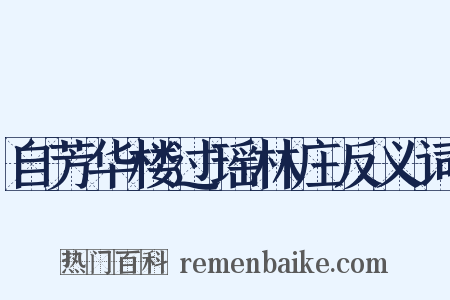 自芳华楼过瑶林庄反义词是什么意思的图片